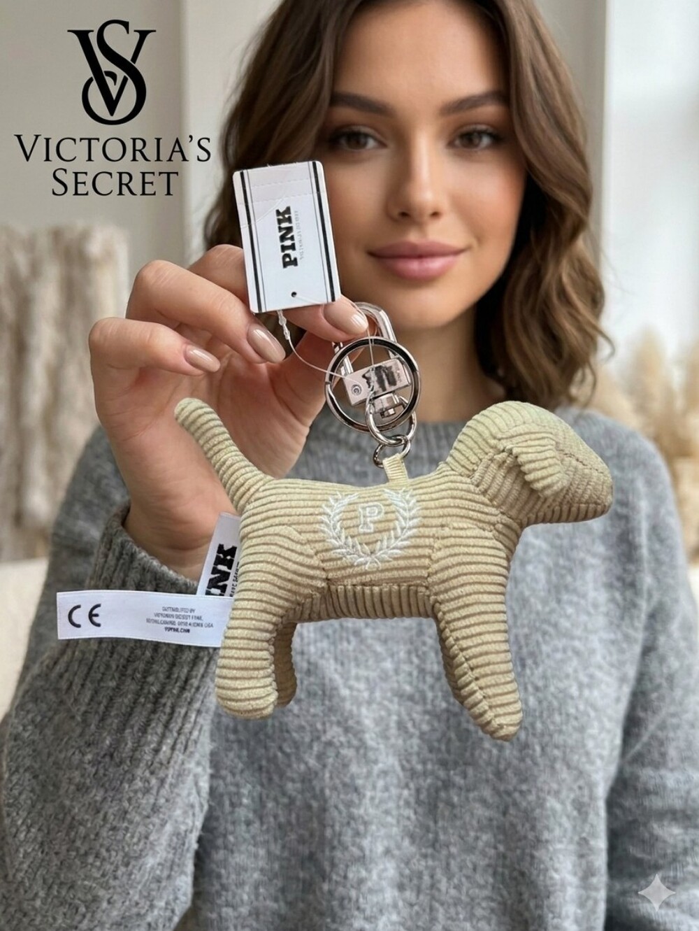 Victoria's Secret PINK Micro Dog Keychain Bag Charm